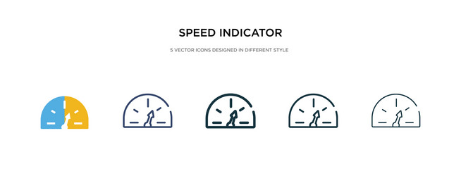 Speed indicator icon in different style two vector