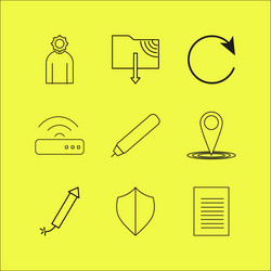 Web linear icon set simple outline icons vector