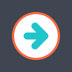 arrow sign in a round icon web button created vector image