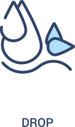 drop concept 2 colored icon simple line element vector image