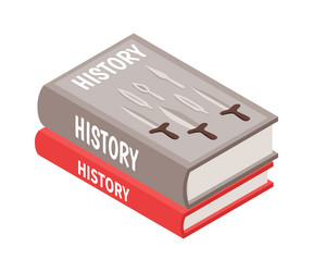 Isometric History Books Vector Image