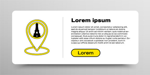 line map pointer with eiffel tower icon isolated vector image