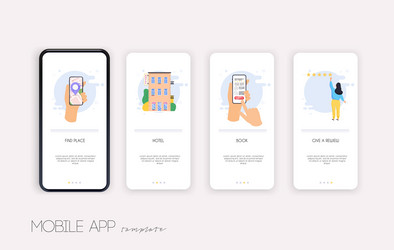 onboarding screens user interface kit for mobile vector image