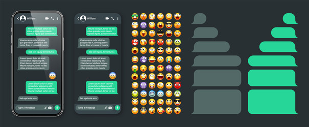 smartphone messaging app user interface vector image