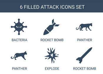 attack icons vector