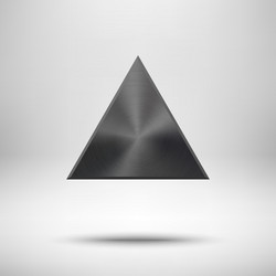 Black abstract triangle button template vector