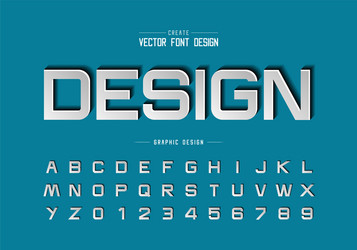 font paper cut and alphabet script design vector image