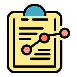 project chart icon color outline vector image