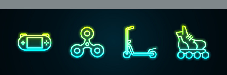 set line portable video game console fidget vector image