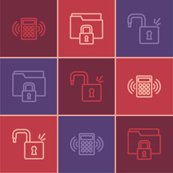 set line security keypad access panel open vector image