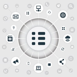 set of simple network icons vector image
