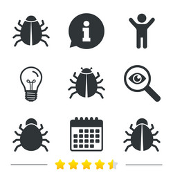 bugs signs virus software error icons vector image