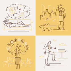 business concepts - set of line design style vector image