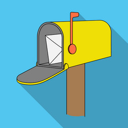 Correspondence boxmail and postman single icon vector