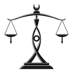 justice scales silhouette mechanical balancing Vector Image