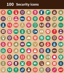 Security 100 icons universal set for web and ui vector