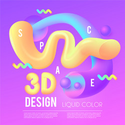 3d gradient design colorful abstract composition vector image