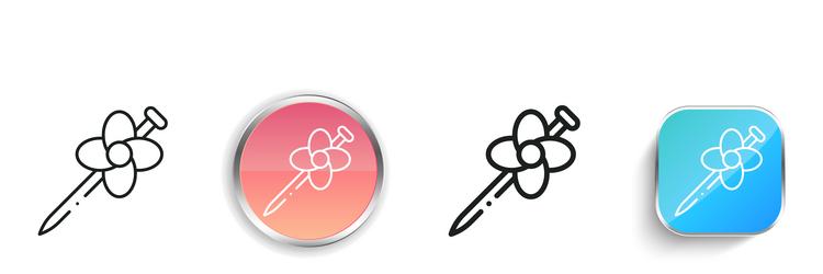 hairpin icon thin linear regular and button style vector image