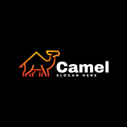 logo camel gradient line art style vector image