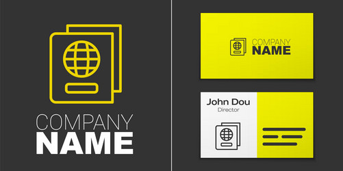 logotype line passport with biometric data icon vector image