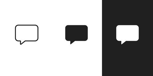 message bubble icons in 3 form on background vector image