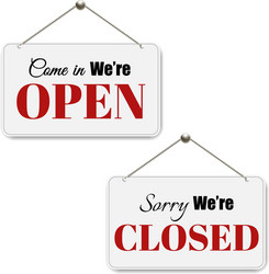 Open and closed - ornate retro signs Royalty Free Vector