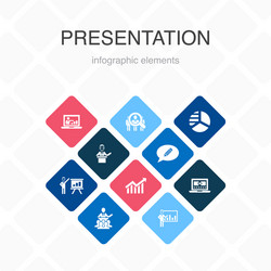 presentation infographic 10 option color design vector image