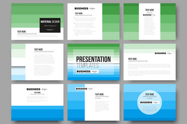 Set of 9 templates for presentation slides vector