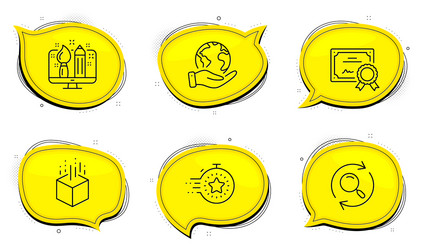 Timer search and augmented reality icons set vector