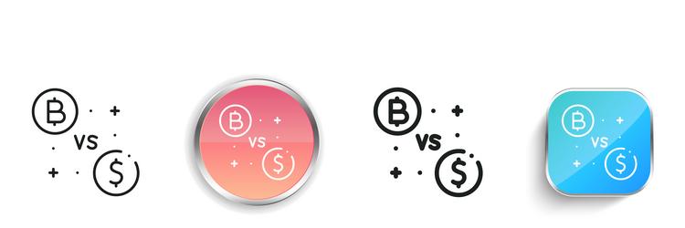 bitcoin icon thin linear regular and button style vector image