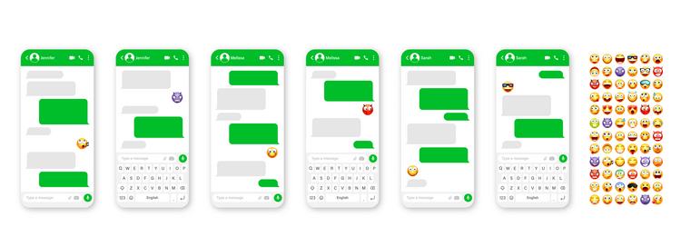 smartphone messaging app user interface design vector image