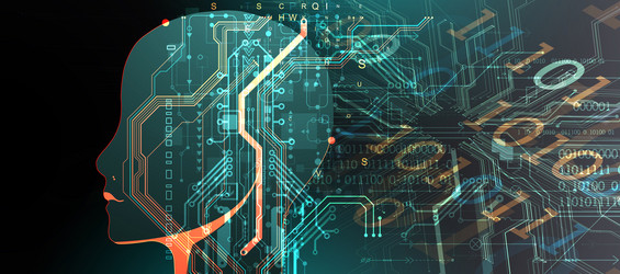 artificial intelligence technical background vector image