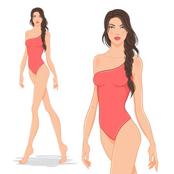Bikini woman vector