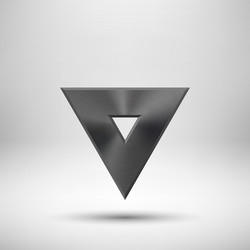 Black abstract triangle button template vector