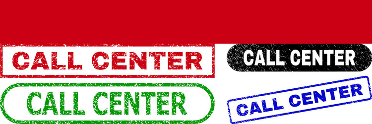 Call center rectangle watermarks with unclean vector