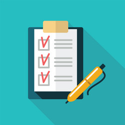 Checklist with Pen and Folder Icon vector