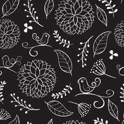 Floral Birds Pattern vector