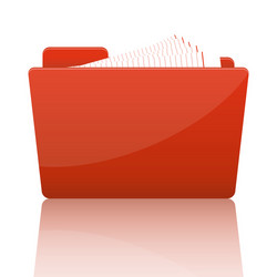 Orange File Folder with Paper vector image