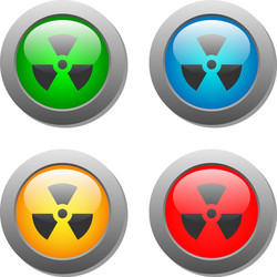 Radioactivity icon on buttons set vector