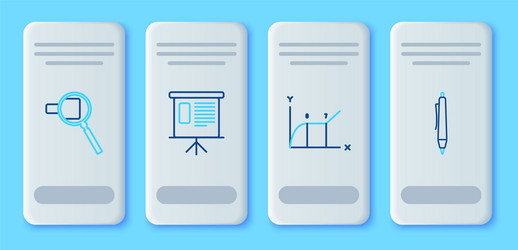 set line presentation financial board with graph vector image