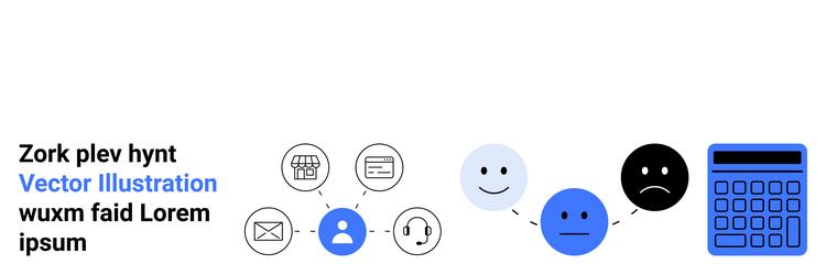 user interaction flow with communication icons vector image