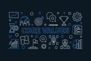 core values horizontal linear simple vector