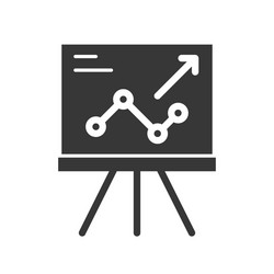 presentation graph report of company icon vector image