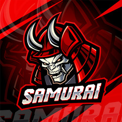 samurai head esport mascot logo design Vector Image