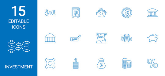 15 investment icons vector