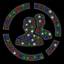 Bright mesh wire frame patient diagram with flash vector