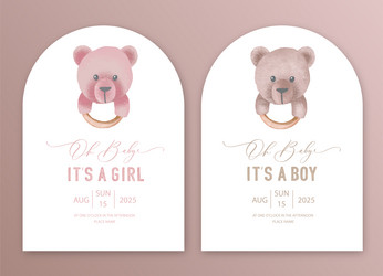 cute baby shower watercolor invitation card Vector Image