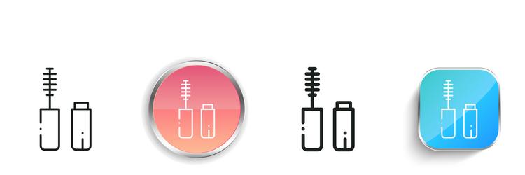 mascara icon thin linear regular and button style vector image