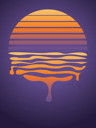 Creative retro sunset Royalty Free Vector Image