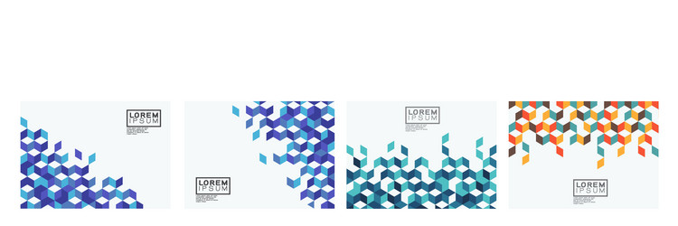 set template with colorful square pattern vector image